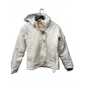 Obermeyer Women's White Ski Jacket with Colorful Lining Size 8